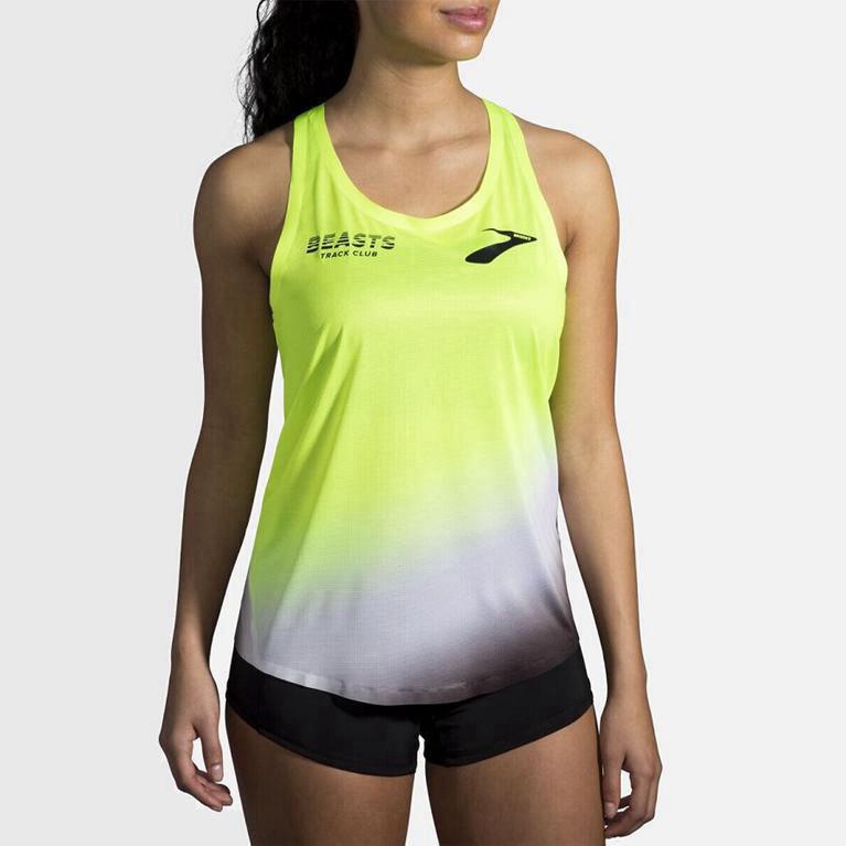 Brooks Women's Elite Running Tank Top Singapore - Yellow (05871-FYCM)